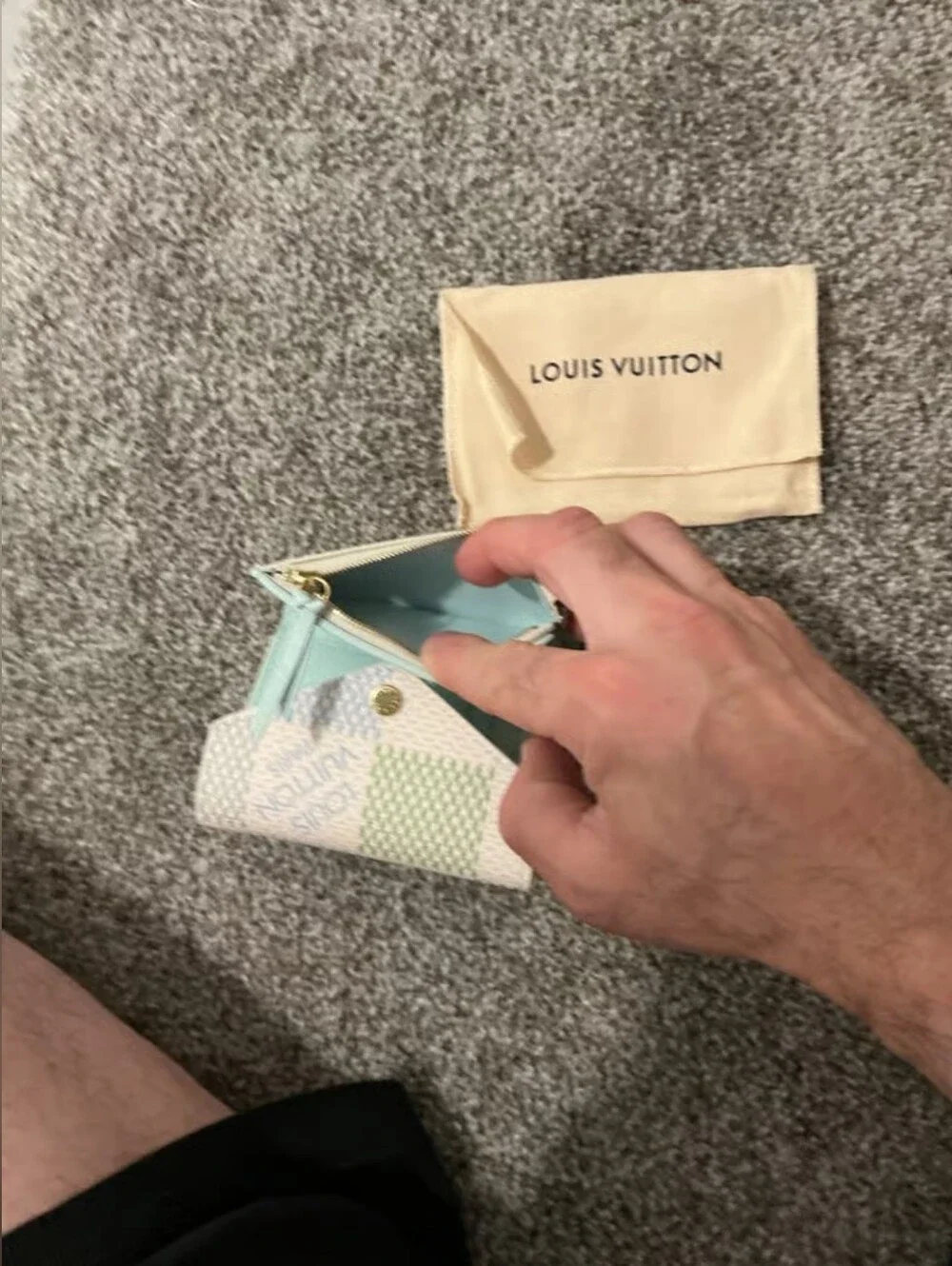 Louis Vuitton Pastel Checkerboard Mini Wallet - White, Green, Blue